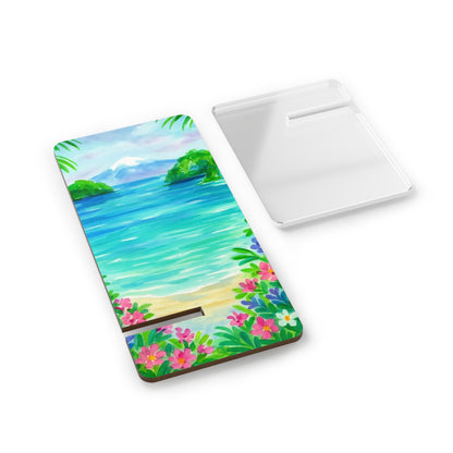 Tropical Smartphone Display Stand, Beach Decor, Phone Holder, Summer Vibes, Wedding Gift, Home Office Accessory
