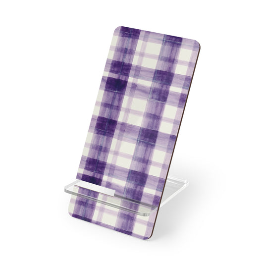 Stylish Mobile Display Stand, Smartphone Holder, Desk Accessory, Phone Stand, Plaid Phone Holder, Gift Idea for Tech Lovers