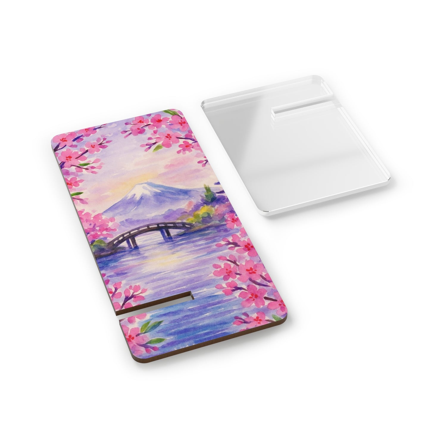Cherry Blossom Smartphone Stand, Decorative Mobile Display Holder, Phone Stand Gift, Desk Organizer, Floral Mobile Holder