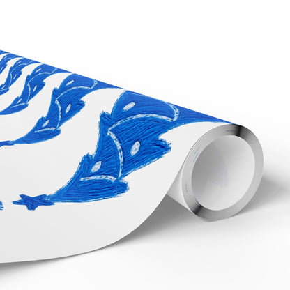 Charming Blue Wrapping Paper for Any Occasion, Gift Wrap, Holiday Decor, Party Supplies, Eco-Friendly Gift Wrap