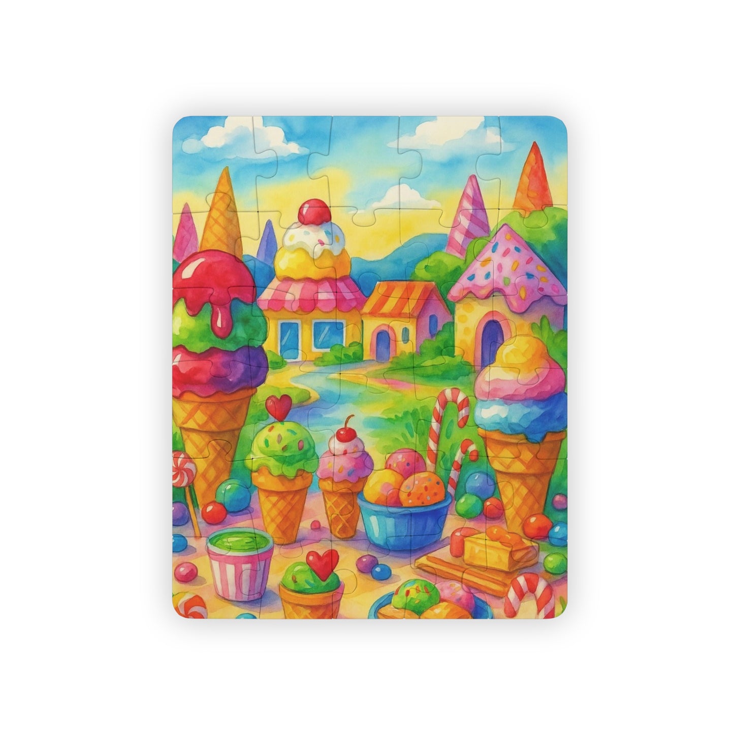 Kids' Ice Cream Adventure Puzzle, Fun Educational Toy, Family Game, Birthday Gift, Colorful Activities for Kids, 30-Piece Puzzle