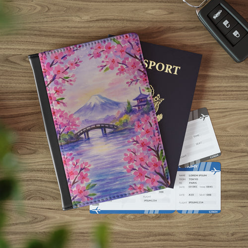 Cherry Blossom Passport Cover | Travel Accessory, Gift for Travelers, Floral Design, Vacation Essentials, Souvenir Holder