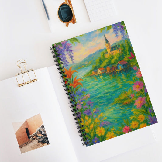 Beautiful Floral Ruled Spiral Notebook, Journal, Sketchbook, Gift for Writers, Nature Lovers, Home Office Decor