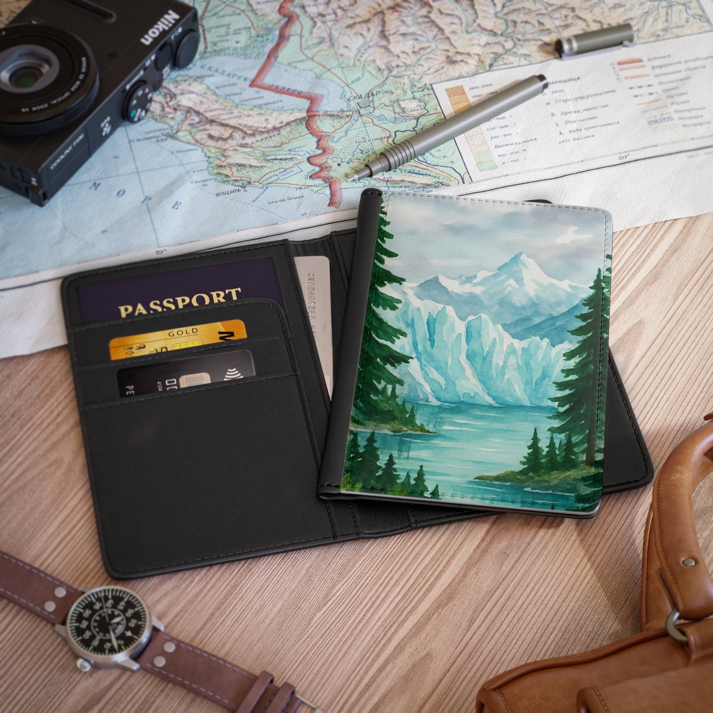 Nature-Inspired Passport Cover, Travel Accessory, Gift for Travelers, Adventure Journal, Eco-Friendly Travel Cover