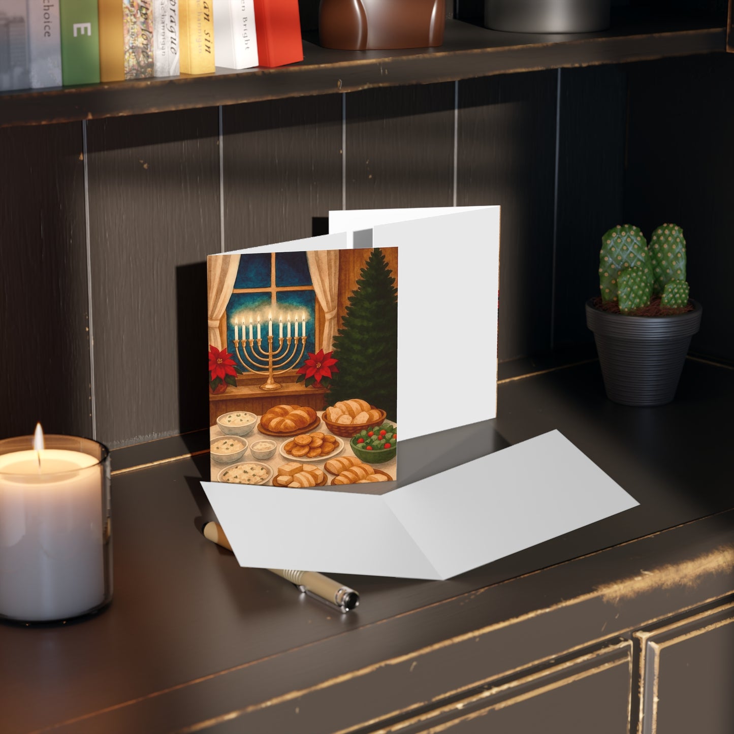 Festive Holiday Greeting Cards - Celebrate Hanukkah and Christmas with Cheer, 8/16/24 Packs, Perfect for Sending Warm Wishes