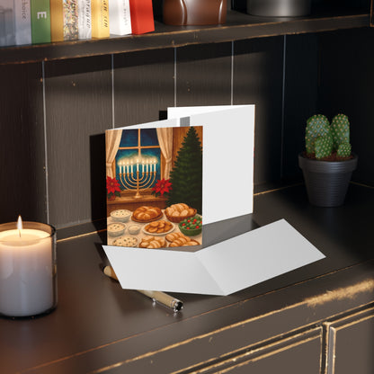 Festive Holiday Greeting Cards - Celebrate Hanukkah and Christmas with Cheer, 8/16/24 Packs, Perfect for Sending Warm Wishes