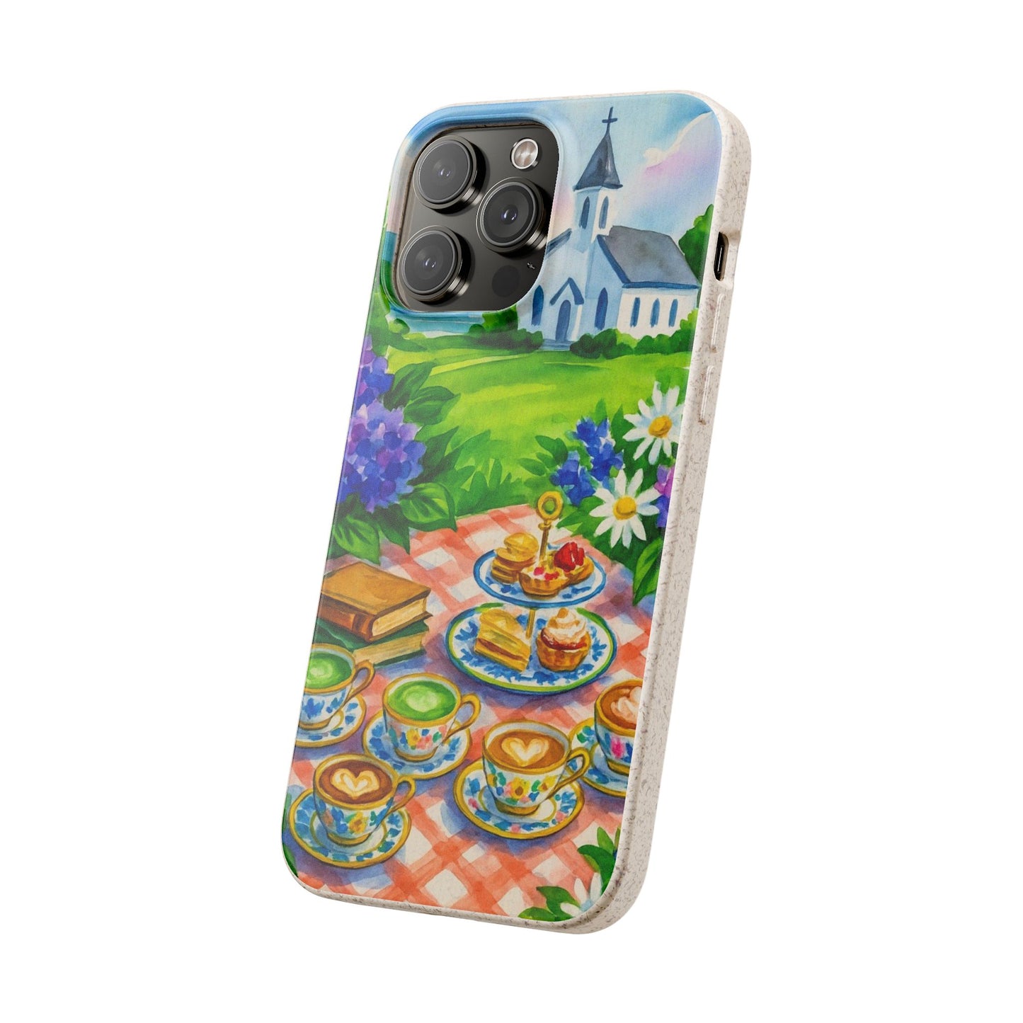 Biodegradable Phone Cases with Charming Tea Party Design, Eco-Friendly Phone Cover, Gift for Nature Lovers, Fun & Whimsical Style