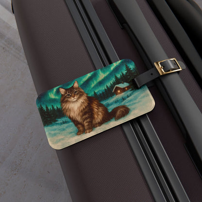 Whimsical Cat Luggage Tag | Travel Accessory, Pet Lover Gift, Vintage Style, Adventure Essential, Holiday Travel