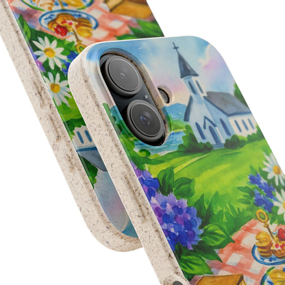 Biodegradable Phone Cases with Charming Tea Party Design, Eco-Friendly Phone Cover, Gift for Nature Lovers, Fun & Whimsical Style