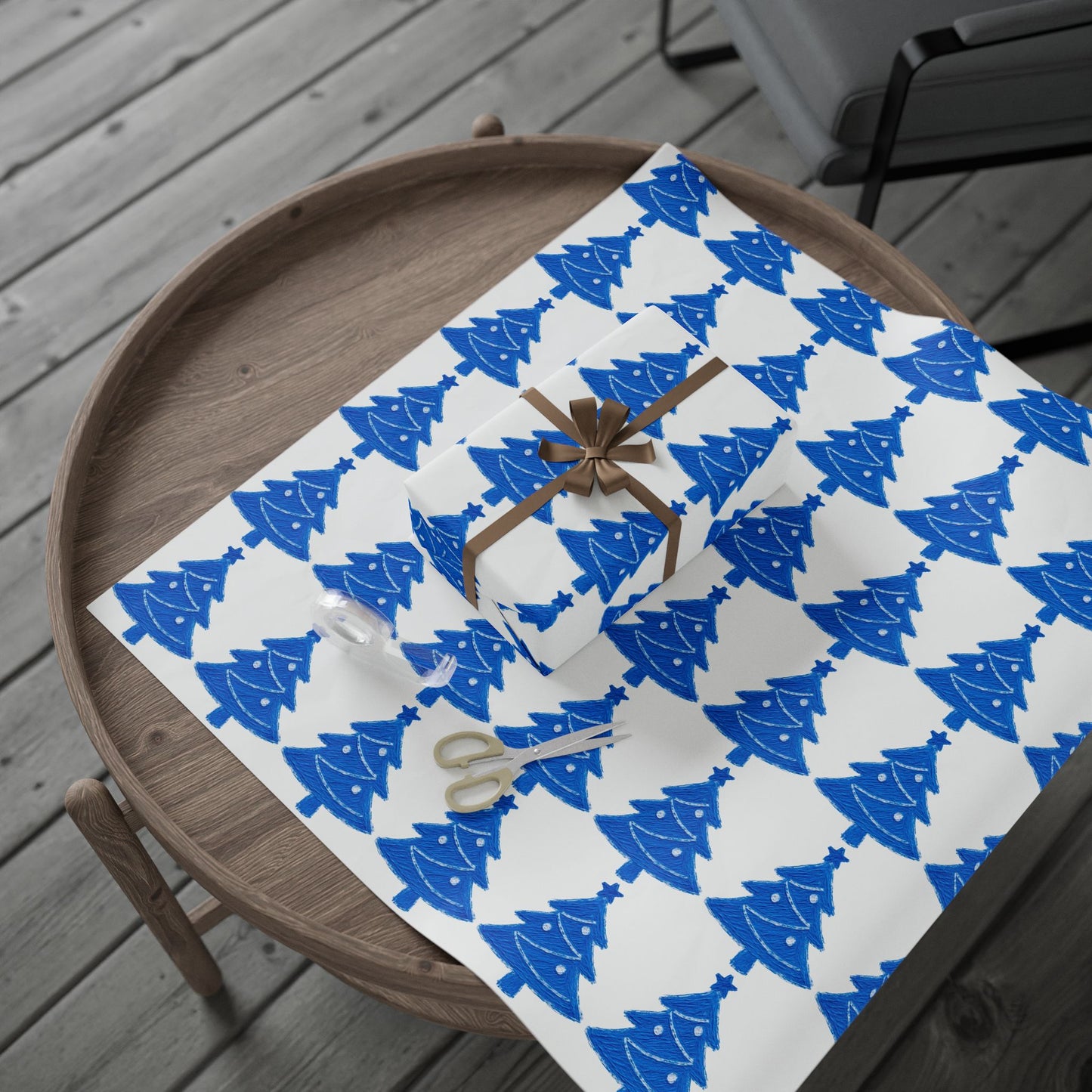 Charming Blue Wrapping Paper for Any Occasion, Gift Wrap, Holiday Decor, Party Supplies, Eco-Friendly Gift Wrap