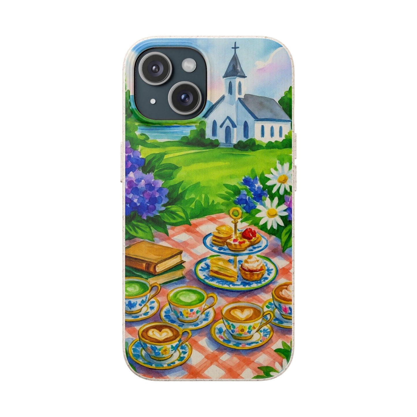 Biodegradable Phone Cases with Charming Tea Party Design, Eco-Friendly Phone Cover, Gift for Nature Lovers, Fun & Whimsical Style