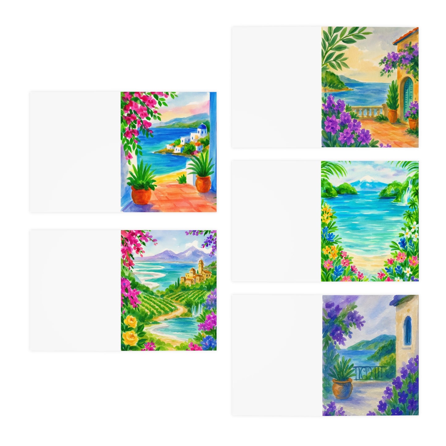 Scenic Art Greeting Cards Set, Hand-Painted Cards for All Occasions, Birthday, Thank You, Friendship, Note Cards