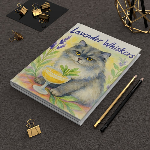 Lavender Whiskers Cat Journal, Cat Lover Gift, Cute Notebook, Writing Journal, Cat Themed Stationery, Pet Owner Gift