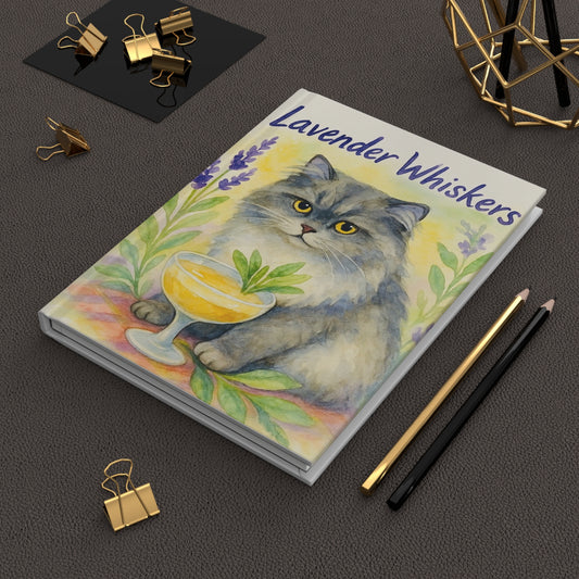 Lavender Whiskers Cat Journal, Cat Lover Gift, Cute Notebook, Writing Journal, Cat Themed Stationery, Pet Owner Gift