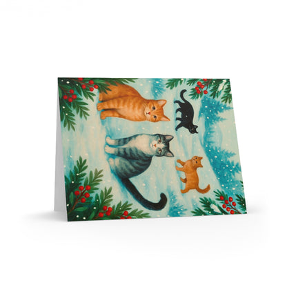 Charming Cat-Themed Greeting Cards for All Occasions, Festive Cards, Cat Lovers, Holiday Cards, Cute Cat Prints, Winter Greetings