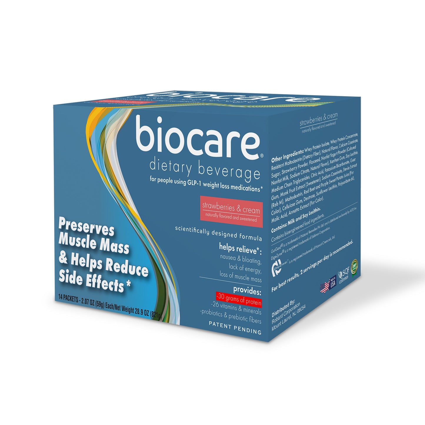 30G Protein Strawberries & Cream Biocare Dietary Beverage (14-Servings)